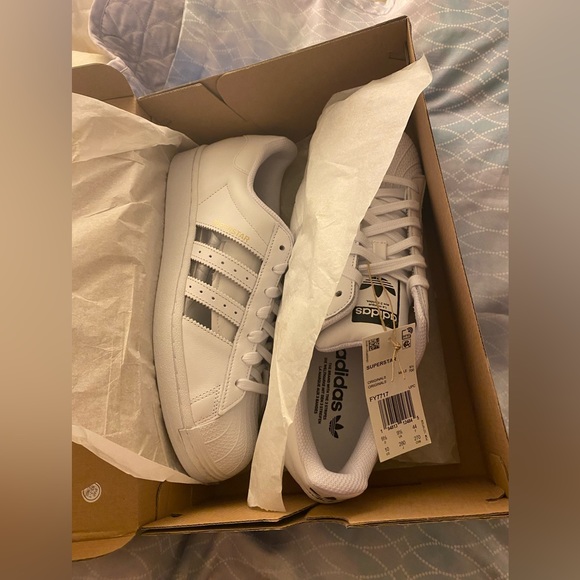 NWOT MEN 10 WOMEN 11 Adidas Originals White Shell Top, Transparent Clear Stripes - Picture 7 of 10